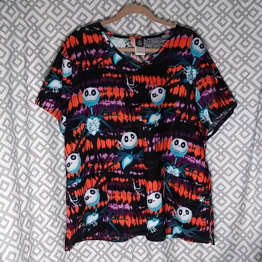 2XL Nightmare Before Christmas Scrub Top